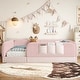 preview thumbnail 30 of 124, Twin/Full/Queen Teddy Fleece Floor Bed with Upholstered Safety Rails and Pocket