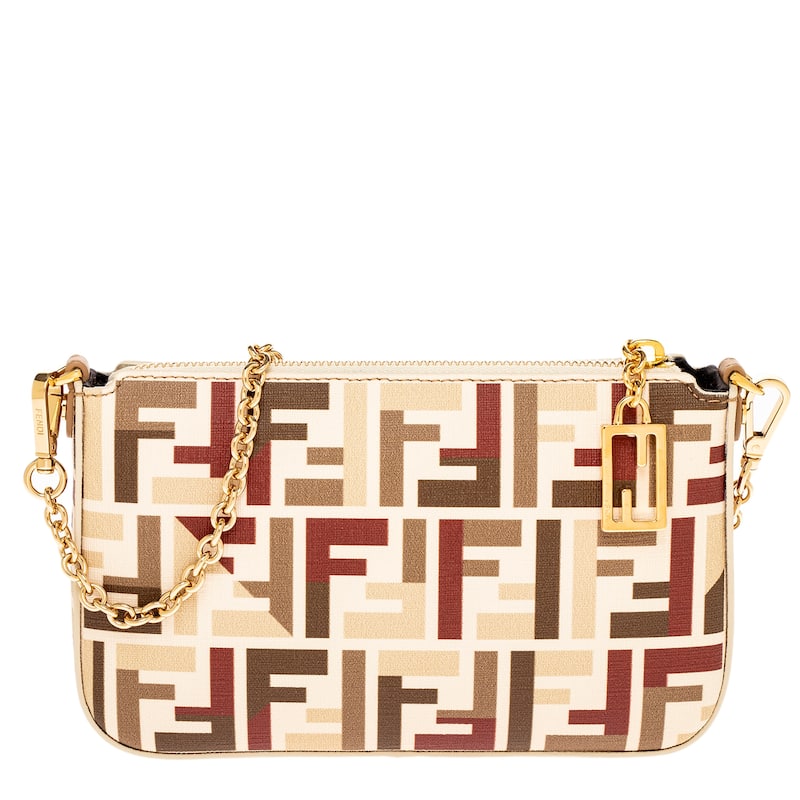 Fendi Baguette Pouch with Chain in Fabric