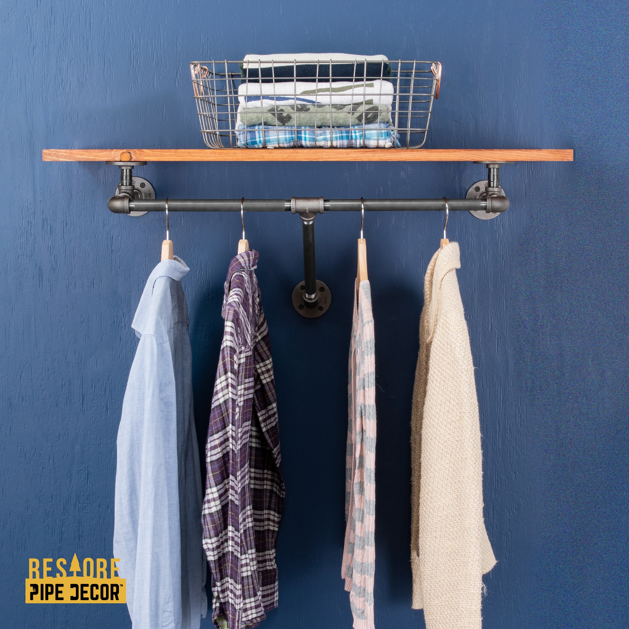 Wall shelf for store clothes