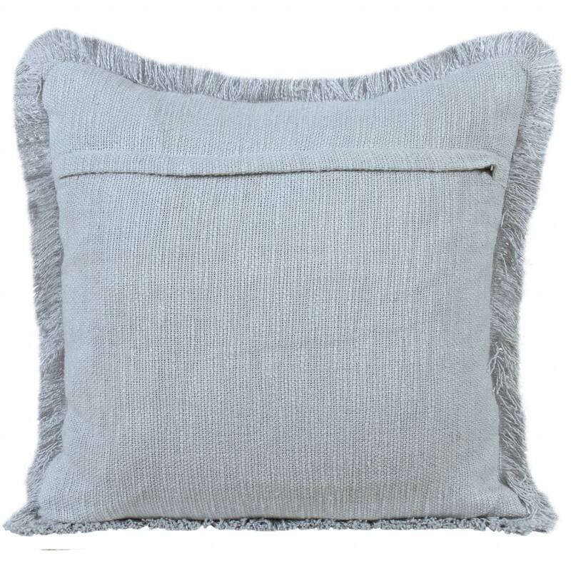 HomeRoots 20" X 20" Micro Gray 100% Cotton Zippered Pillow