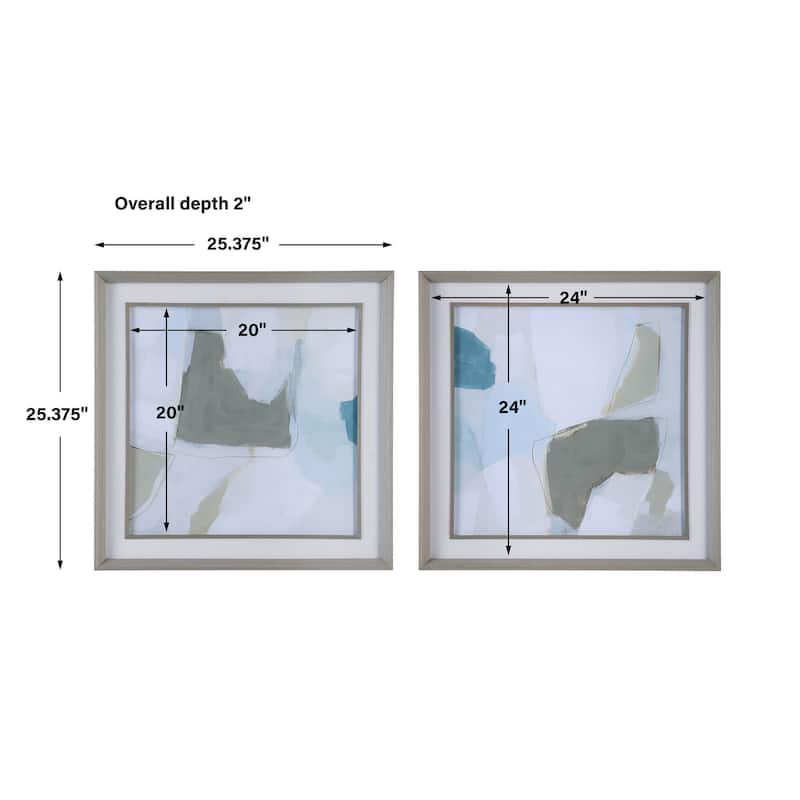 Uttermost Mist Shapes Framed Prints, Set/2