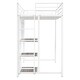 preview thumbnail 9 of 10, Stylish White Loft Bed with Side Ladder, Guardrail, Twin Size Loft Metal Bed with 3 Big Shelves, Whiteboard and Desk Underneath
