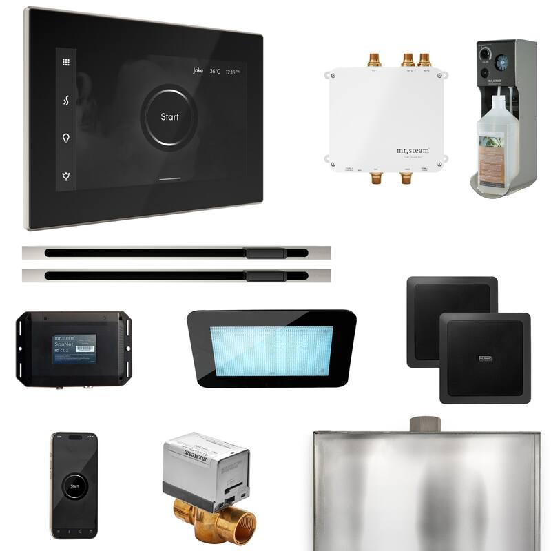Mr Steam BLS1-XL Bliss Max Linear Package Steam Shower Control Package - Black / Polished Nickel