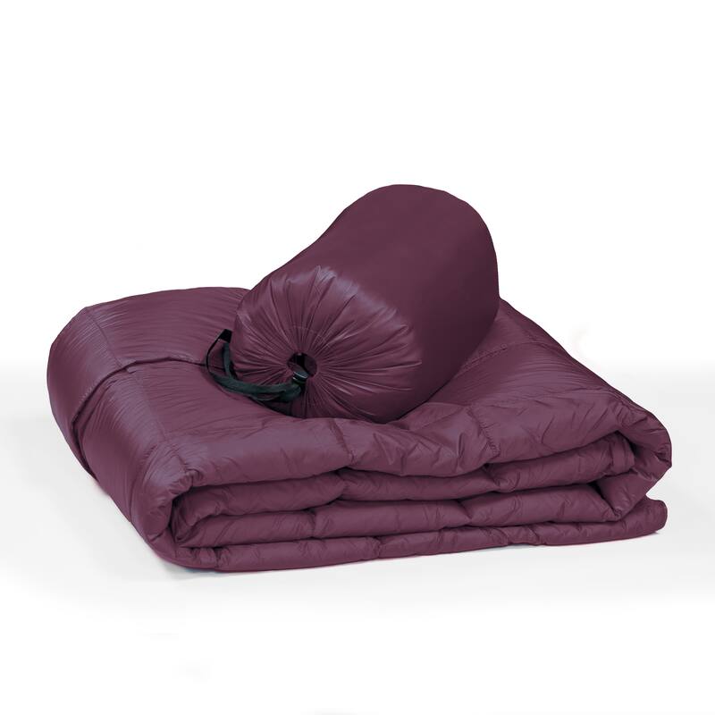 Packable Oversized Down Throw With Slumber Pouch