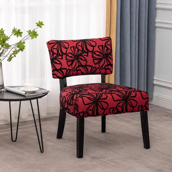 Porthos Home Reta Pattern Fabric Accent Chair with Rubberwood Legs