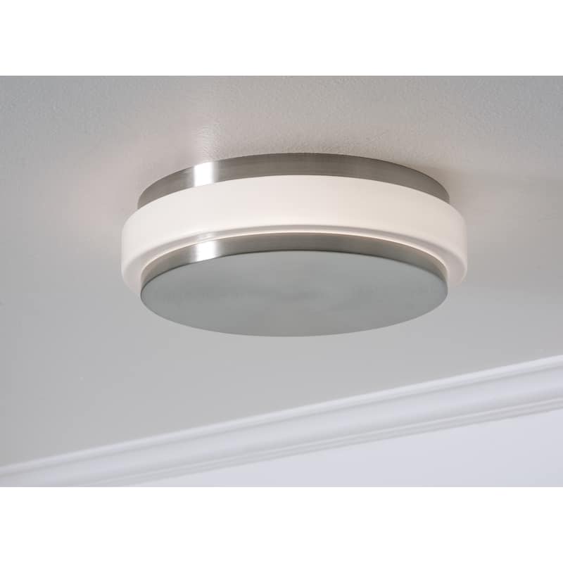 AFX Eris LED Flush Mount Light - Satin Nickel - 14"