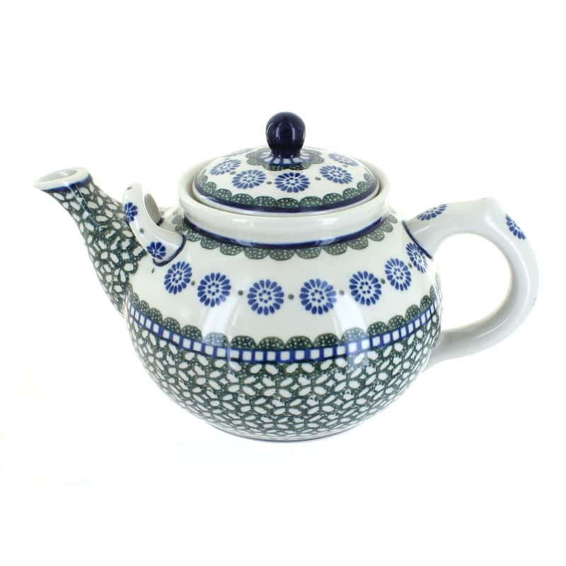 Blue Rose Polish Pottery 444 Ceramika Artystyczna Large Teapot