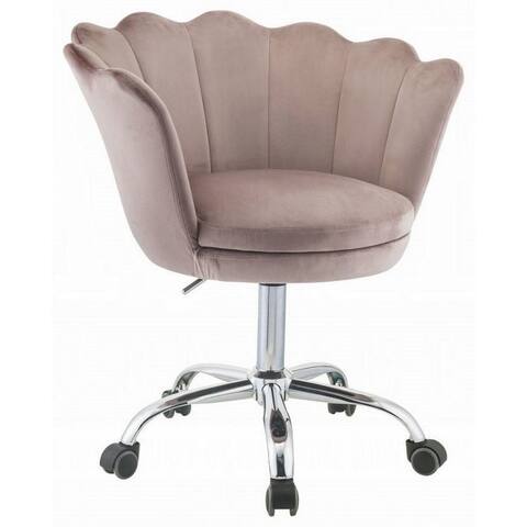 Office Chair with Seashell Design Back, Pink