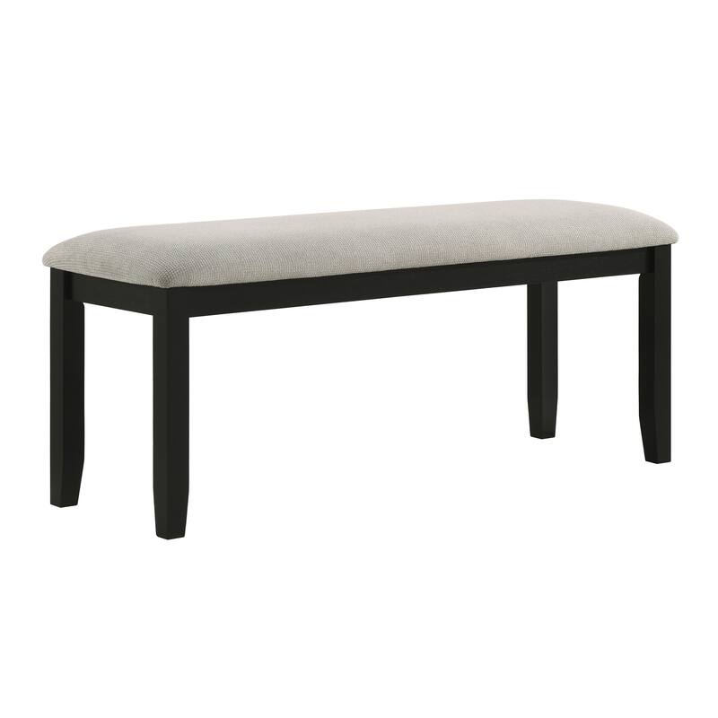 1pc Black Gray Bench Dining Room Fabric Upholstery Kitchen Dining Wooden Furniture