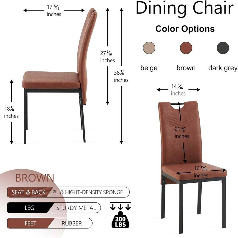 Howtai Upholstered PU Leather Home Kitchen Dining Chairs