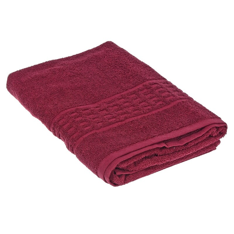 Basketweave Bath Towel 30 X 60 Burgundy Set of 2 On Sale