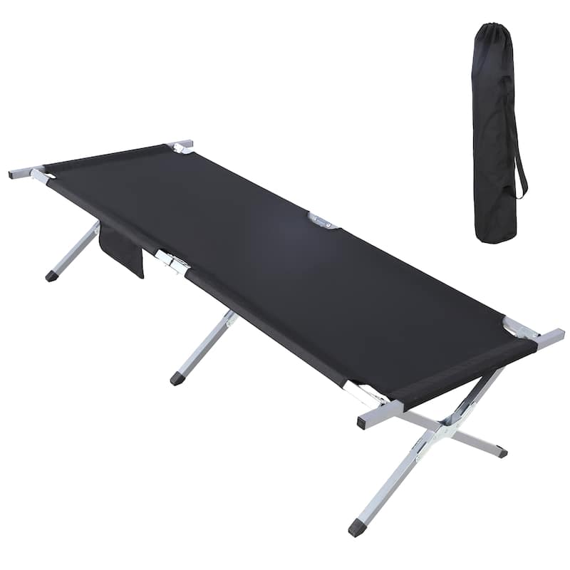 2 Pcs Folding Camping Cot Bed with Carry Bag Portable Tent