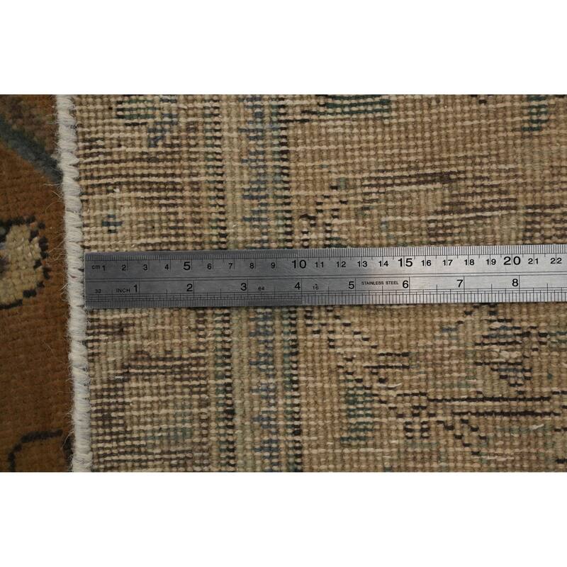 Hand Knotted Oriental 100% Wool Carpet Traditional Floral Oranges & Rust Tabriz Area Rug - 12' 0'' X 9' 6''