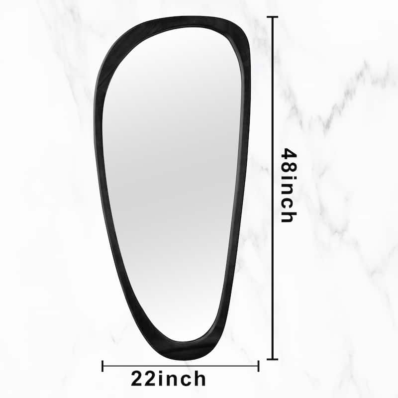 Irregular Mirror Asymmetrical Wood Wall Mirror