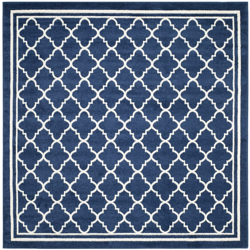 SAFAVIEH Amherst Namira Trellis Rug - 7' Square - Navy/Beige