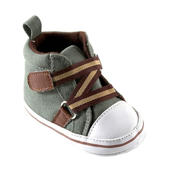 slide 1 of 1, Luvable Friends Baby Boy Crib Shoes, Green 0-6 Months - Green