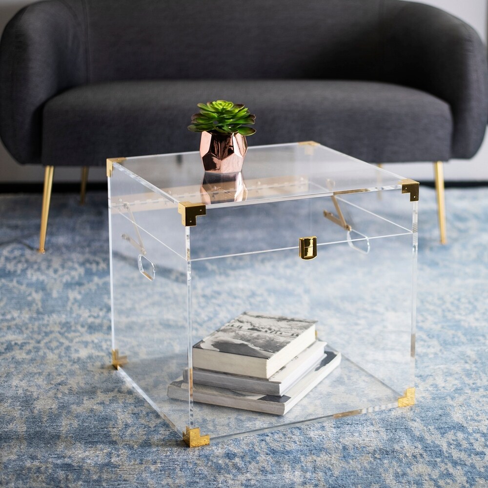 Safavieh  Couture Isidra Acrylic Trunk End Table - Clear - 18" x 18" x 18"