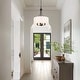 preview thumbnail 7 of 11, Modern Farmhouse Drum 4-Light Transitional Chandelier with Fabric for Dining Room Foyer - 16'' L x 16'' W x 21.5'' H