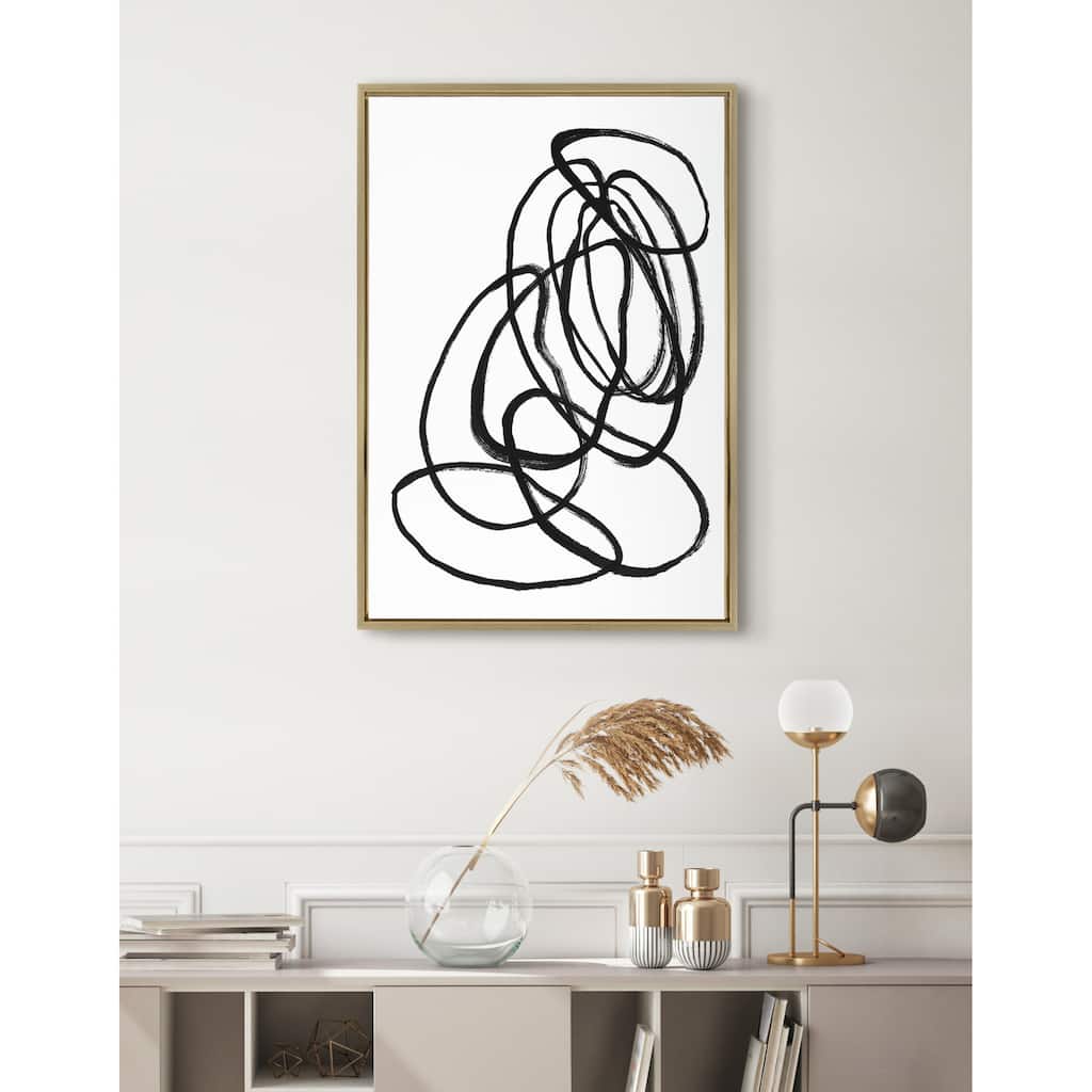 Kate and Laurel Sylvie Ring of Light 2 Framed Canvas by Nikki Chu