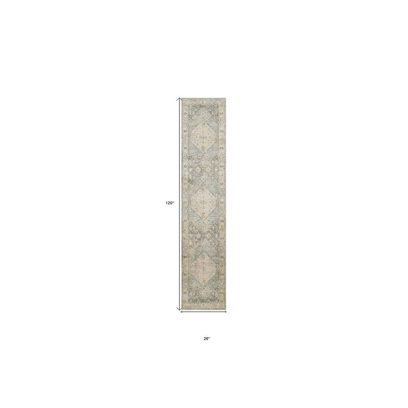 Mevo Power Loomed Distressed Floral Area Rug By HomeRoots - 120' X '26' X '0.25