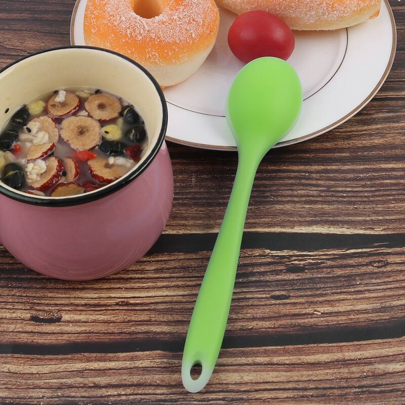 Silicone Dinner Dessert Spoon Serving Eating Utensil - 7.9" x 1.8"(L*W)