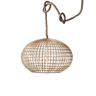 Open-Weave Wicker Ceiling Light