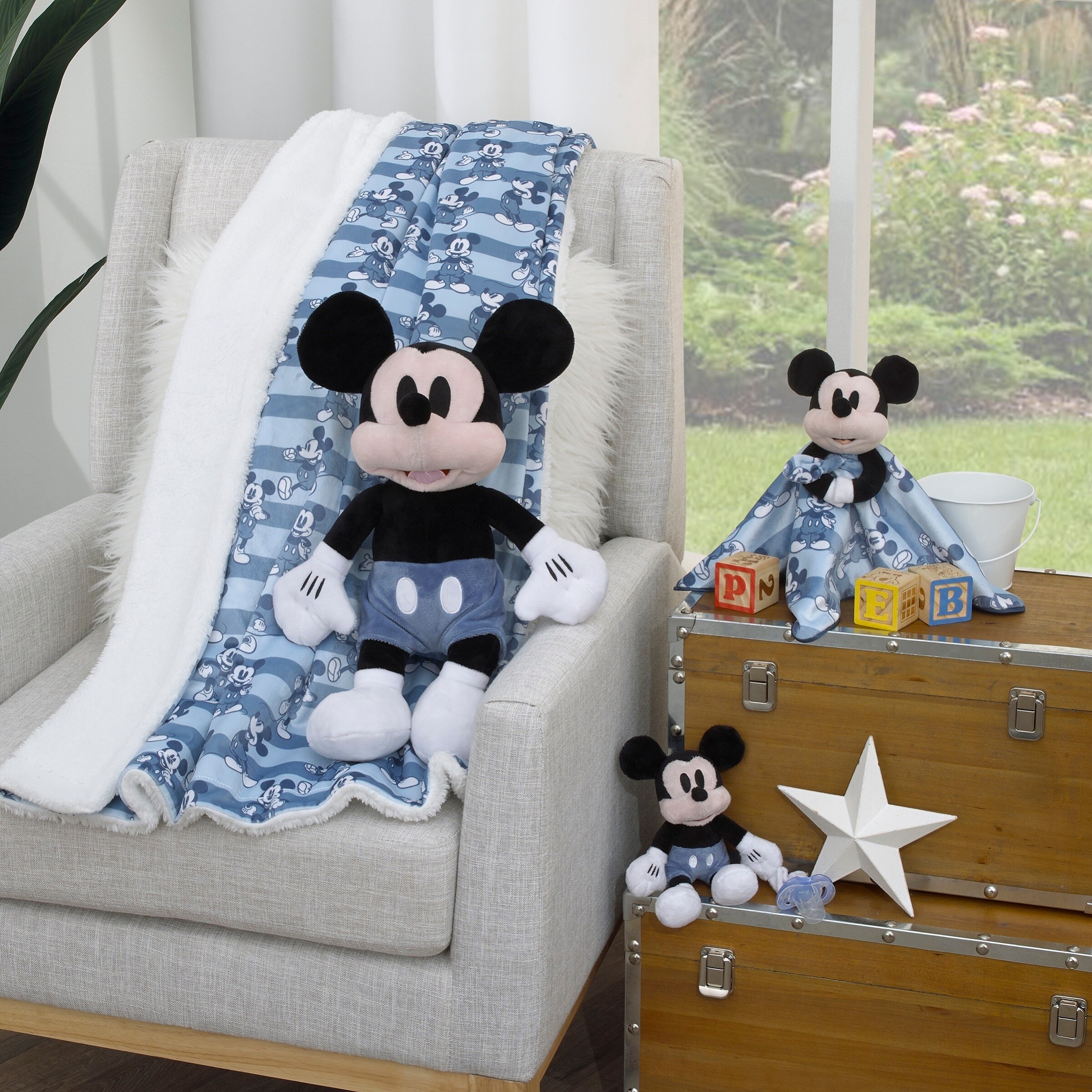 Disney Mickey Mouse Blue White and Black Lovey Security Blanket Bed Bath Beyond 40572658