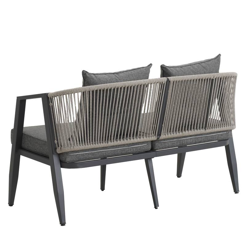 Roomfitters 4 Pcs Modern Outdoor Seating Set, Durable and Comfortable Patio Furniture Set for Backyard, Poolsides