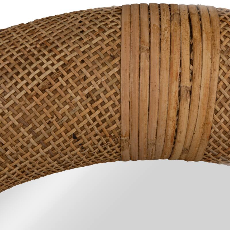 Handwoven Rattan Cane Wall Mirror