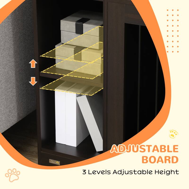 Dog Crate with Adjustable Shelf, Dog Crate End Table, Indoor Pet Crate for Medium and Large Dogs, with Large Flat Surface