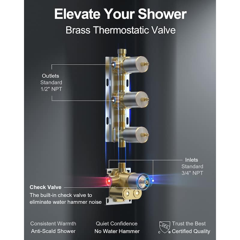 GRANDJOY LED Music Shower System 16" Showerhead