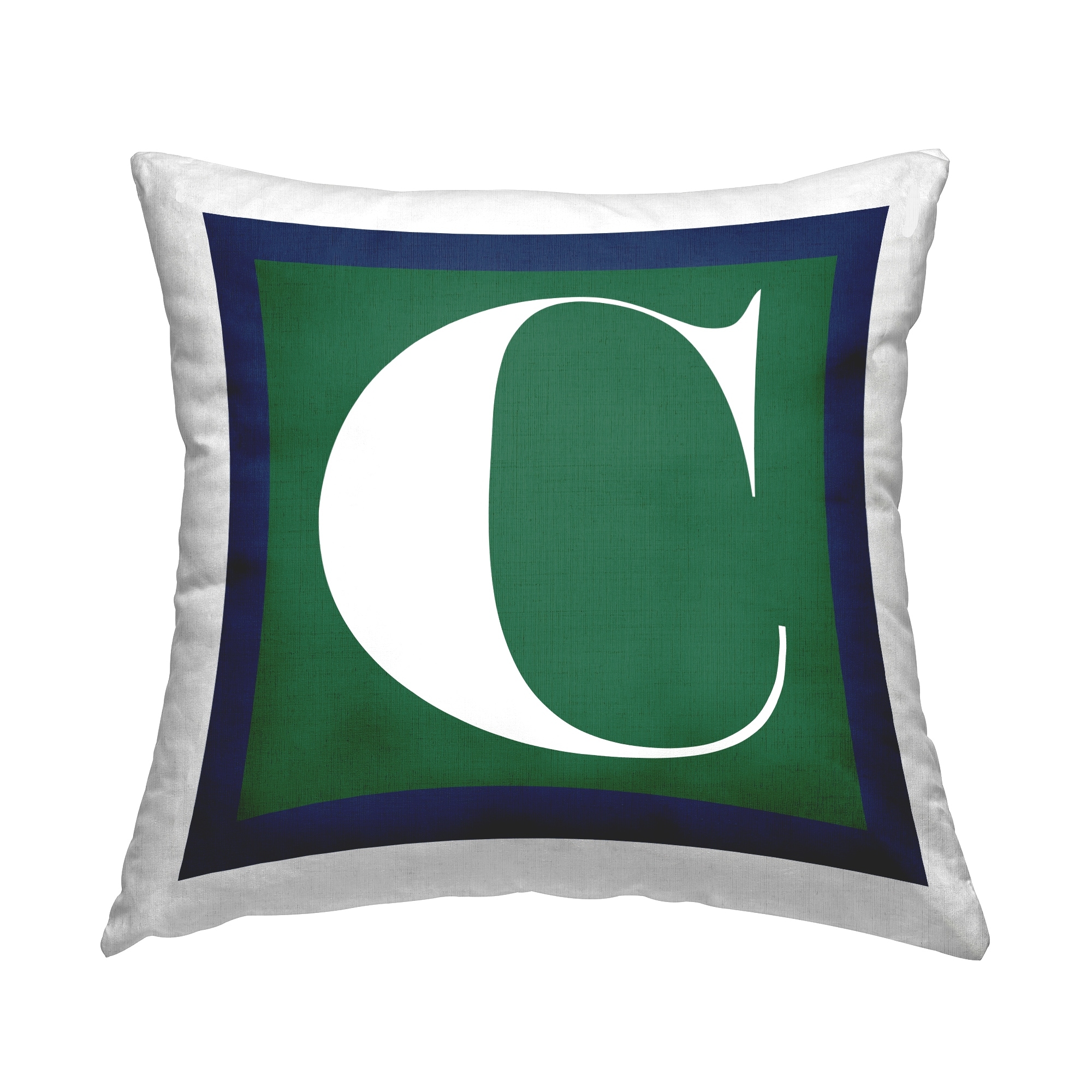 Stupell Bold Green Letter Throw Pillow Design by Lil' Rue