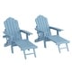 preview thumbnail 43 of 54, Bonosuki 2-Piece Folding Adirondack Chairs with Retractable Ottoman, Fire Pit Patio Chair with Cup Holder