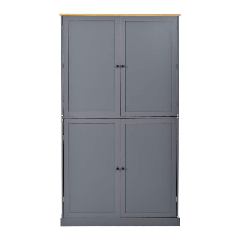 Freestanding Kitchen Pantry with 2 Drawers, Storage Cabinet with 8 Door Shelves, Cabinets with 2 Adjustable Shelves