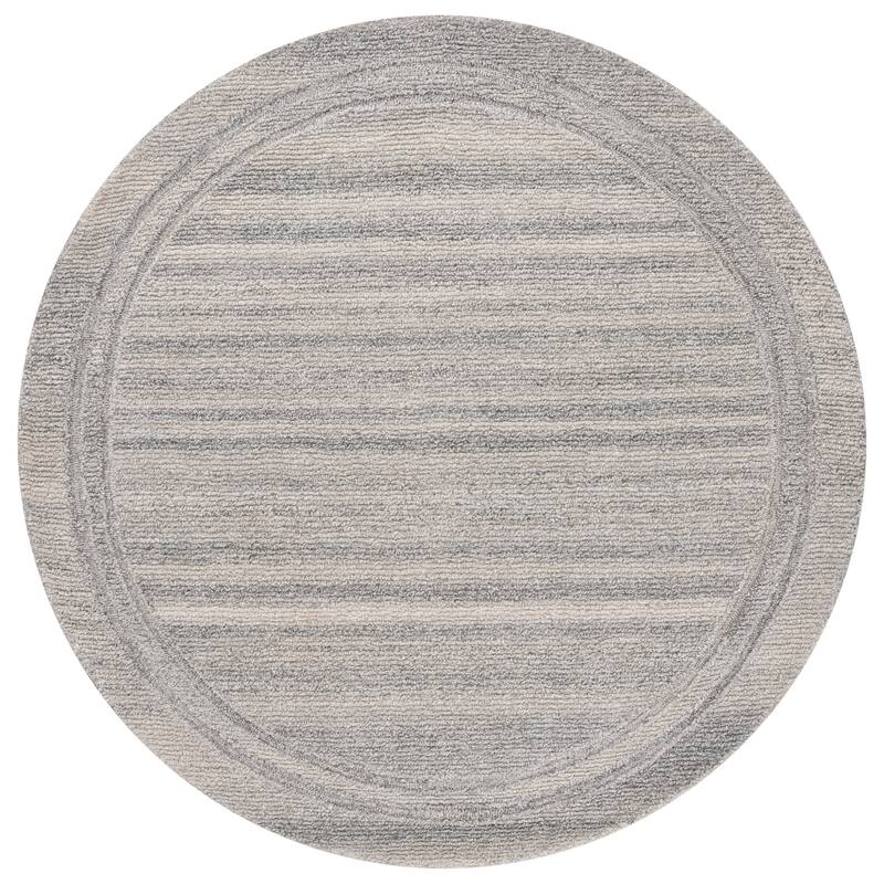 SAFAVIEH Hand-Woven Renewal Angelique Modern & Contemporary Wool Rug - 6' Round - Silver/Grey