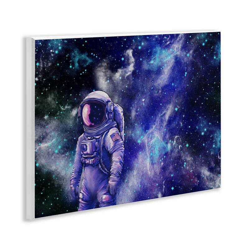 Stupell Astronaut with Blue Nebula Wall Plaque Art Design By Jesse Keith