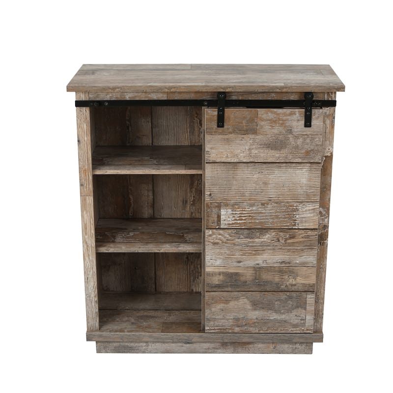 Brown Wood Rustic Style 4-Drawer with 1-Sliding Door Storage Cabinet