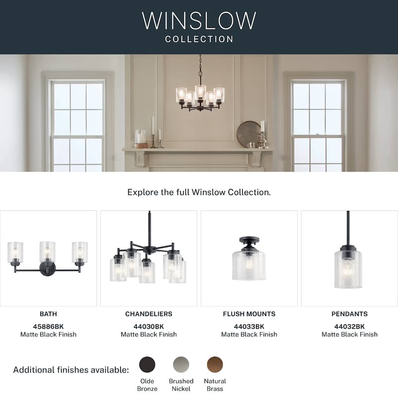 Kichler Lighting Winslow 3-Light Vanity Light Black