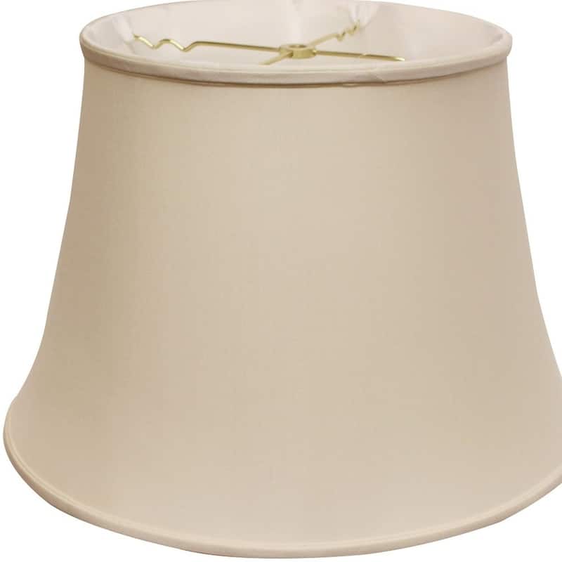 HomeRoots 16" Biege Sloped Euro Bell Pongee Shantung Lampshade - 16