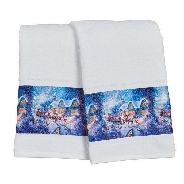 Christmas Magic Reindeer Scene 2 Piece Hand Towel Set 9.000 x