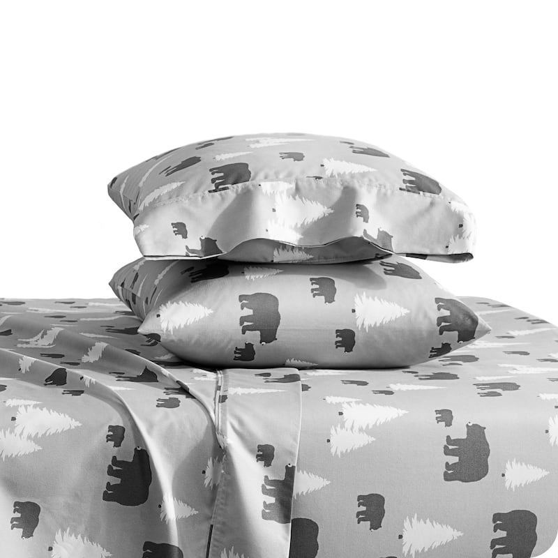 Bare Home Double Brushed Deep Pocket Printed Sheet Set