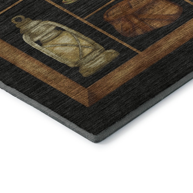 Premium Washable Super Soft Fish Canoe Lodge Mayfield Rug