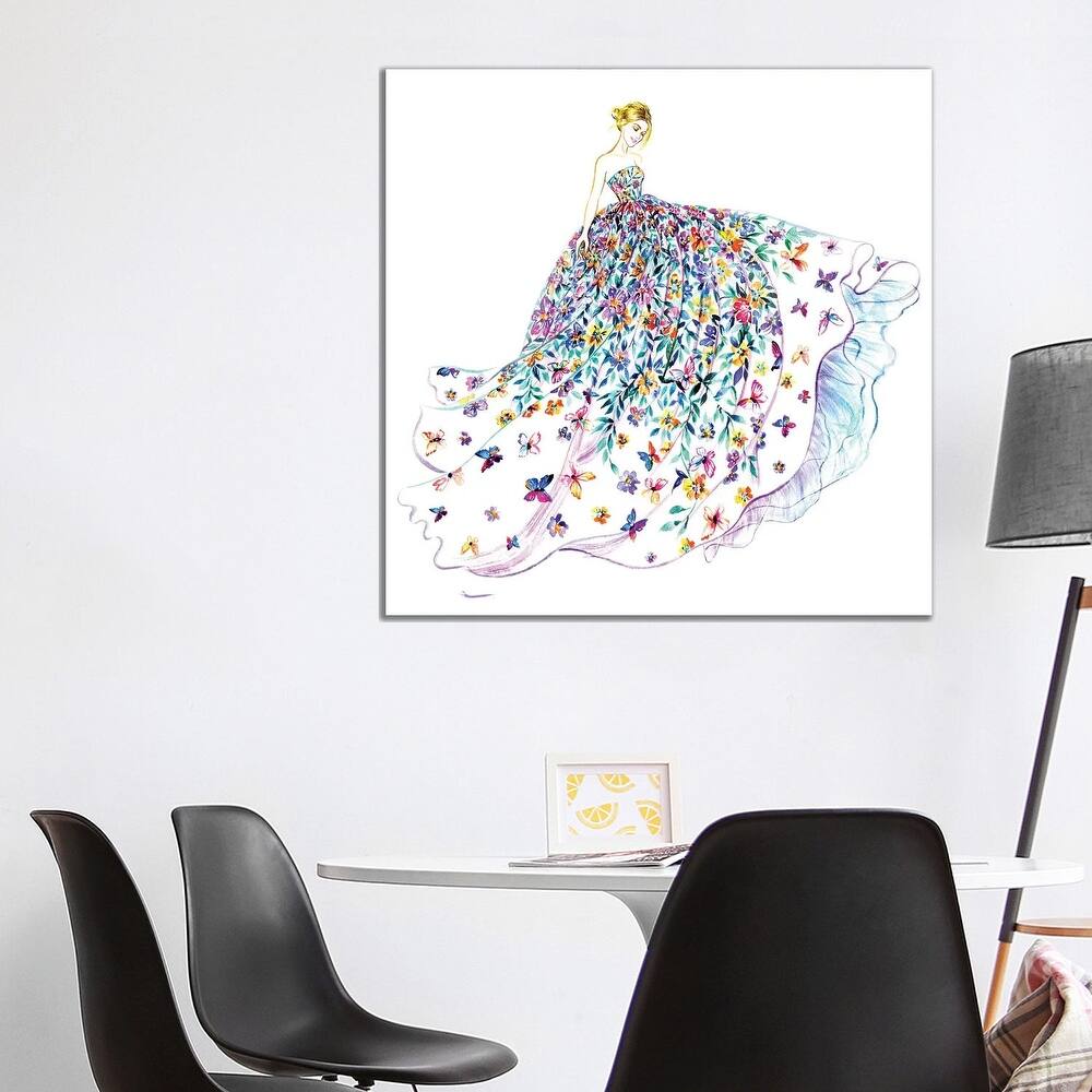 iCanvas "Flower Butterfly Dress" by Sunny Gu Canvas Print