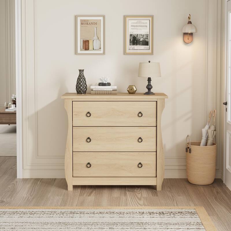 3/6/7 Drawer Dresser - Boho Dresser with Curved Legs, Freestanding Storage Chest Organizer