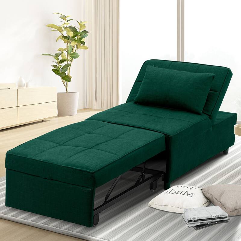 Ainfox Adjustable Sofa Chair Sleeper Sofa Bed Ottoman Couch with Metal Frame