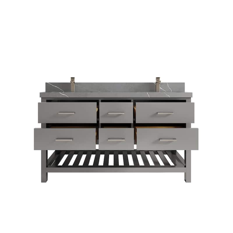 Willow Collections 60 in. W x 22 in. D Parker Double Sink Bathroom Vanity with Countertop