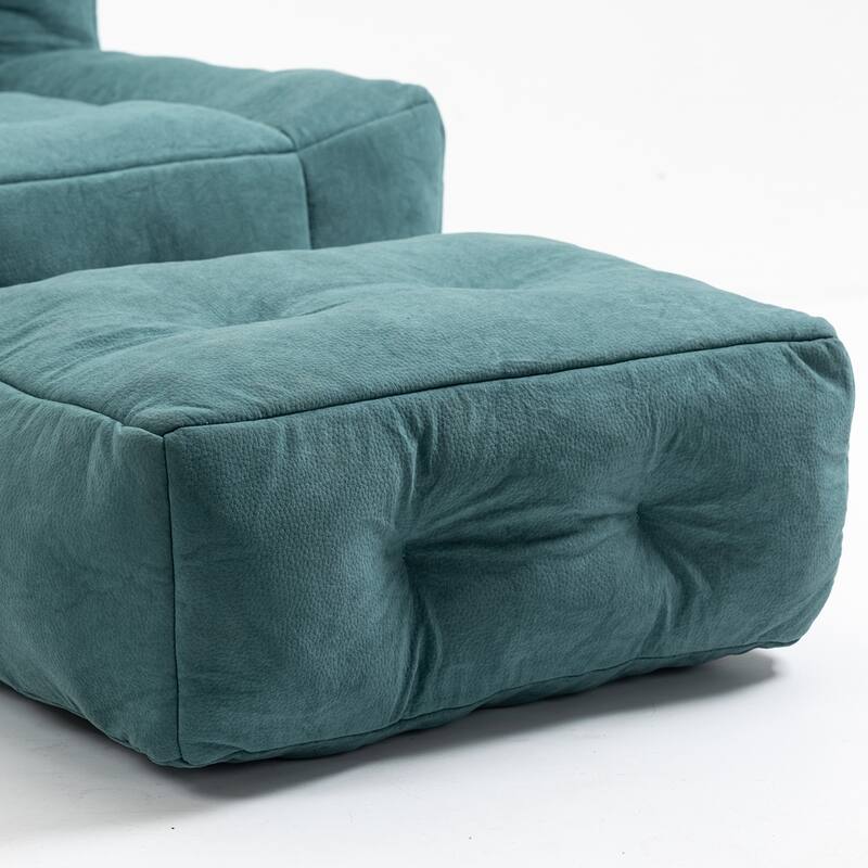 Comfortable Fluffy Bean Bag Chair with ottoman for living room