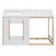 preview thumbnail 15 of 16, Twin Size House Platform Bed with Roof and Window, Sturdy Pine Wood Frame, Decorative and Fun Design, White+Antique Grey