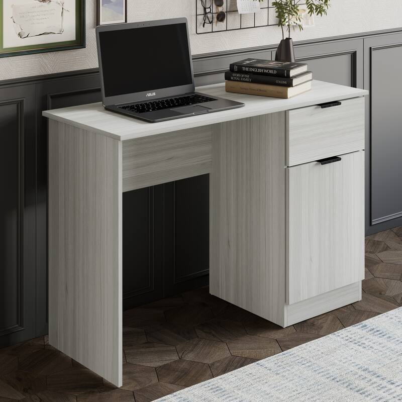 CraftPorch Mid Century wooden Writing Table with Cabinet