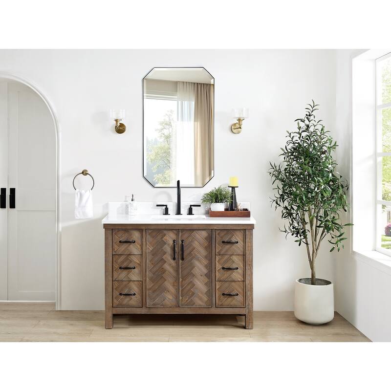 Javier Bath Vanity with Composite Stone Top without Mirror